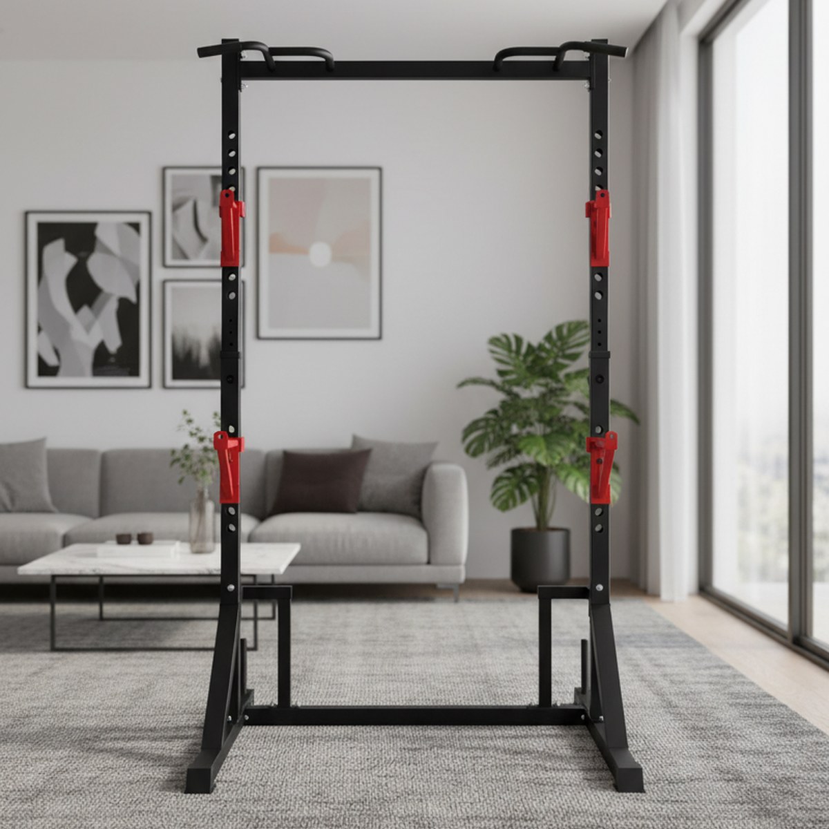 Home Gym Equipments - Power Rack Regolabile con Barra per